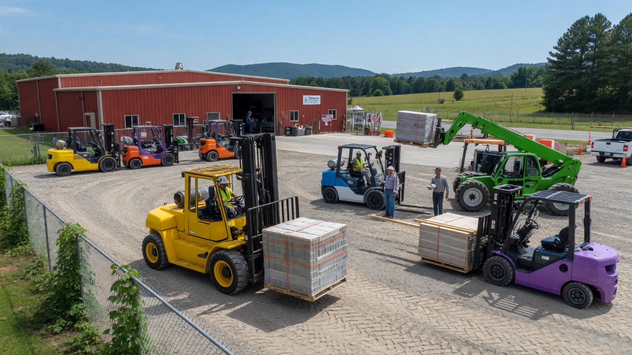 Forklift rental services in Cleburne, AL showcasing various models for efficient material handling